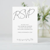 Website met de moderne Black White Wedding Online RSVP Kaartje (Staand voorkant)