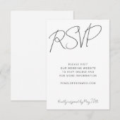 Website met de moderne Black White Wedding Online RSVP Kaartje (Voorkant / Achterkant)