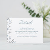 Website met details over Starfish Border Wedding Informatiekaartje (Staand voorkant)