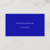 website met een blauwe trouwreactie QR-code RSVP Informatiekaartje (Voorkant)
