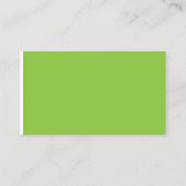 Website met een groene achtergrond en witte rand contactkaartje (Achterkant)