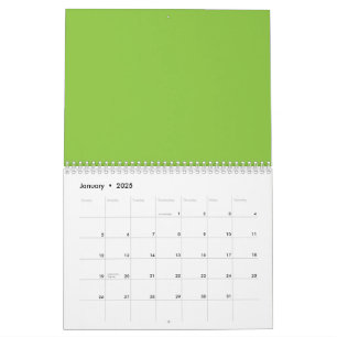 Website met een groene achtergrond en witte rand kalender