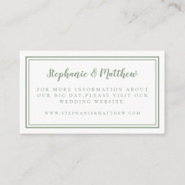 Website met een minimalistisch keurmerk Sage Green Informatiekaartje