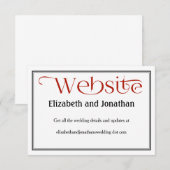 Website met rode zwarte en witte bruiloft — Kaart (Voorkant / Achterkant)