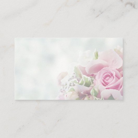 Website met roze Rozen en pony Wedding Informatiekaartje (Achterkant)