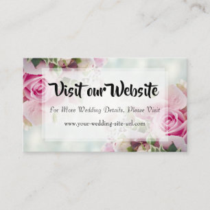 Website met roze Rozen en pony Wedding Informatiekaartje