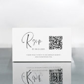 Website over budgettaire QR-code RSVP-bruiloft Notitiekaartje