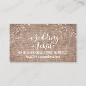 Website over het binden van scripts, Burlap & Ligh Informatiekaartje (Voorkant)