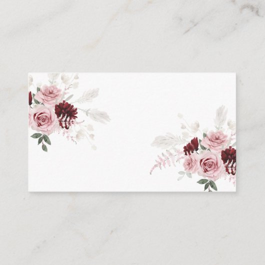 Website over het huwelijk van Elegant Burgundy Dus Informatiekaartje (Achterkant)