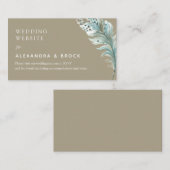 Website over minimale bruiloft voor Boho Beige Fea Informatiekaartje (Voorkant / Achterkant)