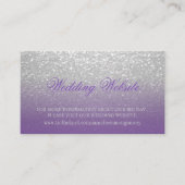 Website Paarse en Zilveren Glitter Wedding Informatiekaartje (Voorkant)