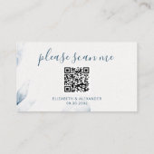 Website QR-code blauwe waterverf moderne eenvoudig Informatiekaartje (Achterkant)