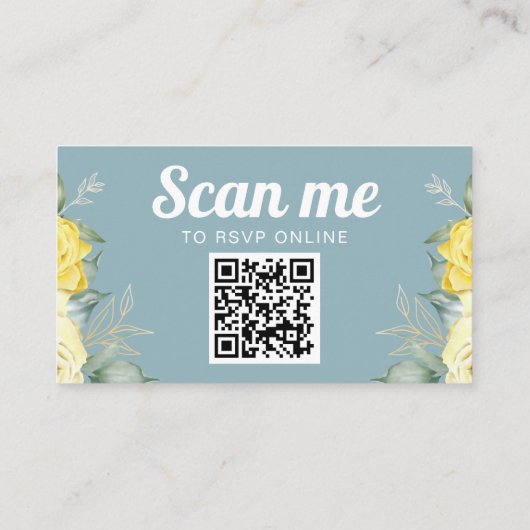 Website QR Code yellow waterverf modern eenvoudig Informatiekaartje (Achterkant)