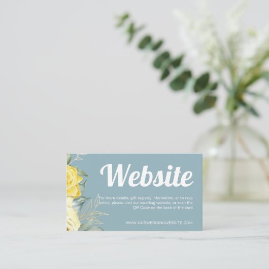 Website QR Code yellow waterverf modern eenvoudig Informatiekaartje (Staand voorkant)