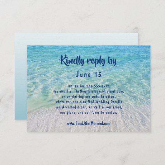 Website RSVP Respons Modern Tropical Beach Ocean (Voorkant / Achterkant)