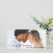 Website Simple Elegant Black & Gold Just Married Aankondiging (Staand voorkant)