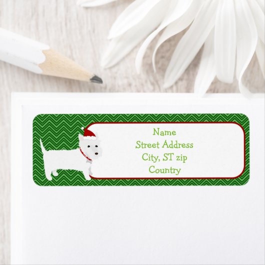 Website Terriër Santa Hat Retouradres Label (Insitu)