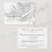 Website Tropische palm Trees Shadows Dinner RSVP Informatiekaartje (Voorkant / Achterkant)