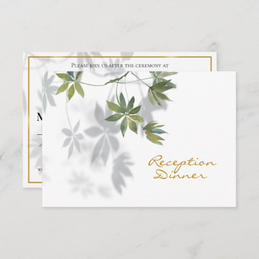 Website Tropische Schaduwopvang van Leaf Dinner RS RSVP Kaartje (Voorkant / Achterkant)