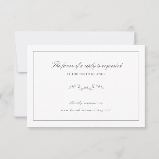 Website URL van de moderne Delicate Weddenschap RSVP Kaartje (Voorkant)