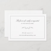 Website URL van de moderne Delicate Weddenschap RSVP Kaartje (Voorkant / Achterkant)