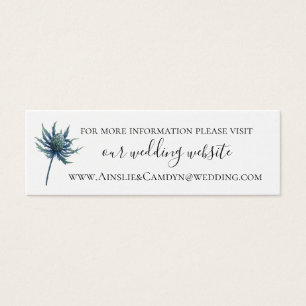 Website van Blue Thistle Botanical Wedding Mini Visitekaartjes