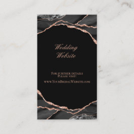 Website van Elegant Agate Roos Gold Black Wedding Informatiekaartje