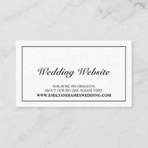Website van Elegant Black and White Wedding Informatiekaartje