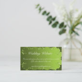 Website van Elegant Chartreuse Green Wedding Informatiekaartje (Staand voorkant)