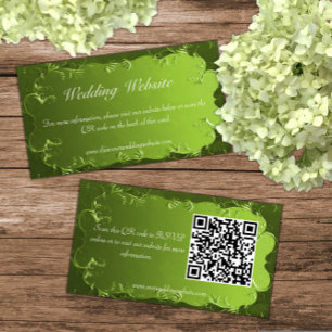 Website van Elegant Chartreuse Green Wedding Informatiekaartje
