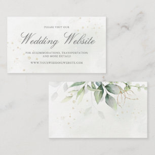 Website van Elegant Eucalyptus Greenery Gold Weddi Informatiekaartje