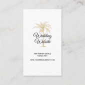 Website van Elegant Gold Palm Tree Wedding Informatiekaartje (Voorkant)