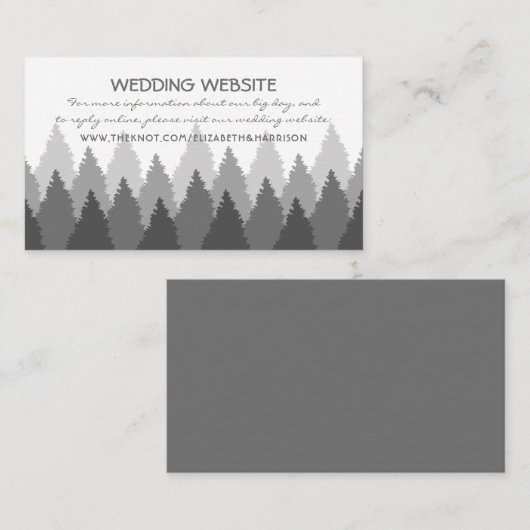 Website van Grey Forest Range Woodland Wedding Informatiekaartje (Voorkant / Achterkant)
