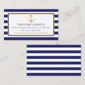 Website van Nautical Gold Anchor, Navy & Gold Wedd Informatiekaartje (Voorkant / Achterkant)