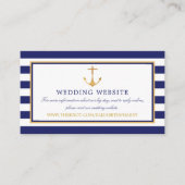 Website van Nautical Gold Anchor, Navy & Gold Wedd Informatiekaartje (Voorkant)