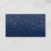 Website van Navy Blue en Glam Silver Confetti Wedd Informatiekaartje (Achterkant)