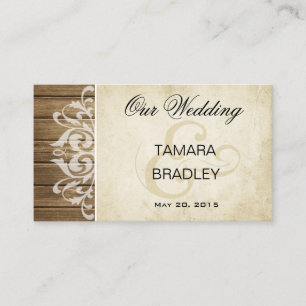 Website van Rustic Wood Wedding bruin wit Informatiekaartje