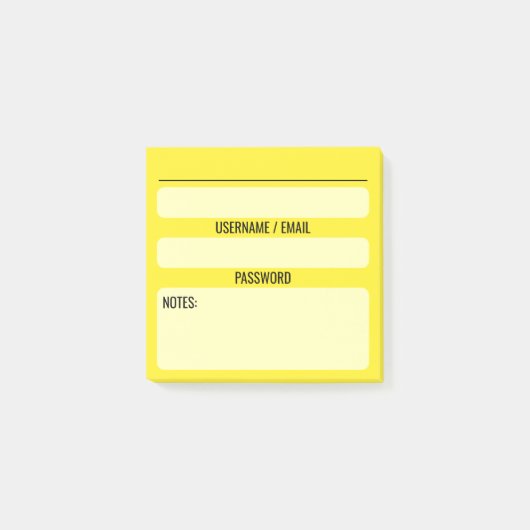 Website Wachtwoord Post-it Notities (Geel) Post-it® Notes (Voorkant)