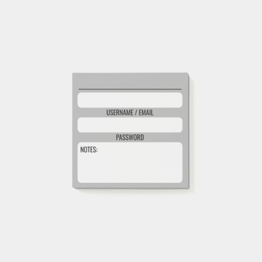 Website Wachtwoord Post-it Notities (grijs) Post-it® Notes (Voorkant)