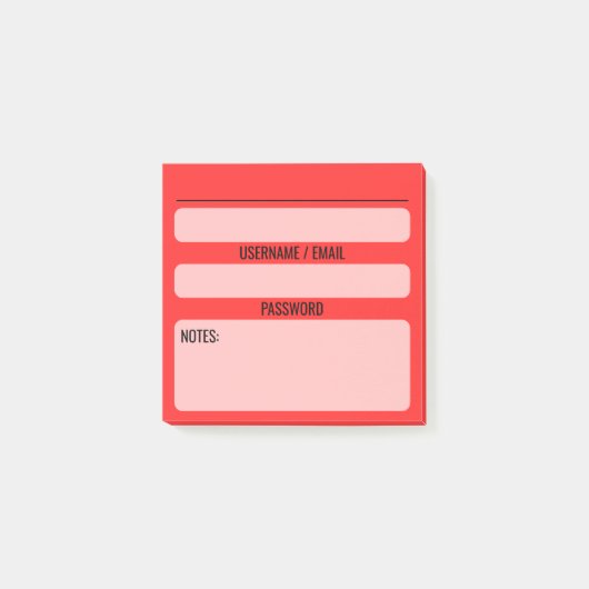 Website Wachtwoord Post-it Notities (rood) Post-it® Notes (Voorkant)