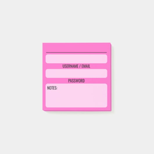 Website Wachtwoord Post-it Notities (roze) Post-it® Notes (Voorkant)