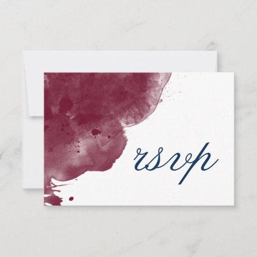Website Waterverf Burgundy & Navy Wedding RSVP (Voorkant)