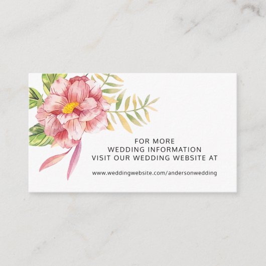 Website Waterverf Floral Wedding Visitekaartje (Voorkant)
