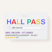 Website Zoekresultaat School Hall Pass Badge (Voorkant)