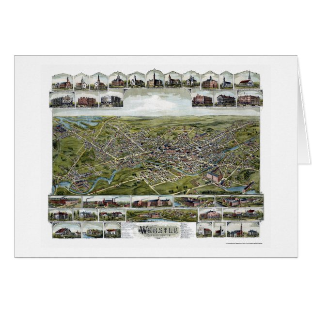 Webster, MA Panoramic Map - 1892 (Voorkant Horizontaal)