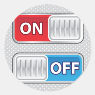 Webstijl voor aan-uitschakelaar ronde sticker