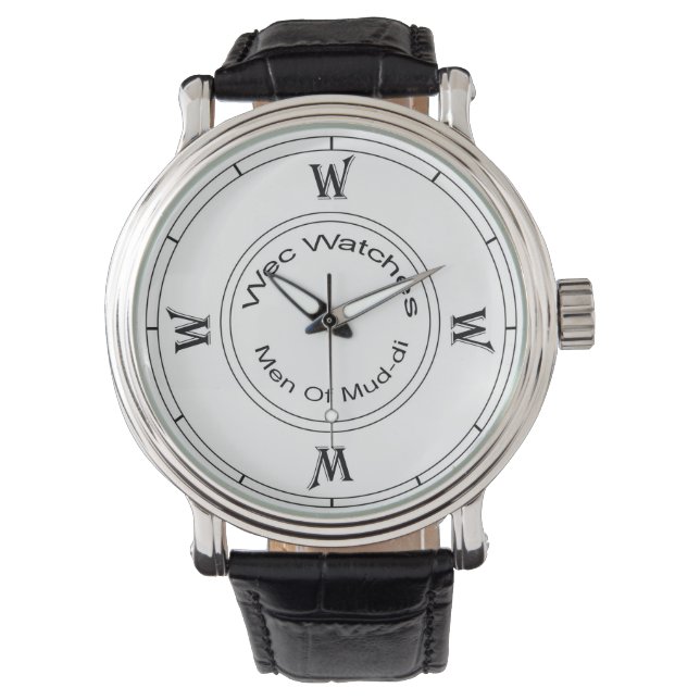 Wec W White Faced Leather Watch Horloge (Voorkant)