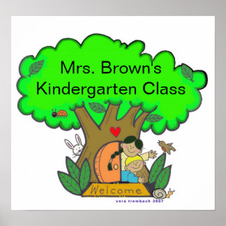 Wecome tot Kindergarten/Personalize/Vera Trembach Poster