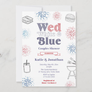 Wed White Blue Patriotic Couples Weduwer Kaart