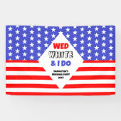 Wed, White en ik doen een patriottisch bruiloft ev Spandoek (Horizontaal)
